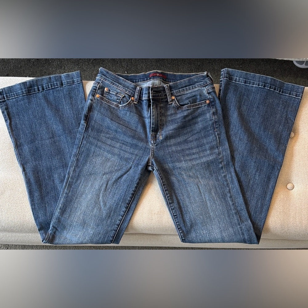 7 For All Mankind Flared Blue Jeans